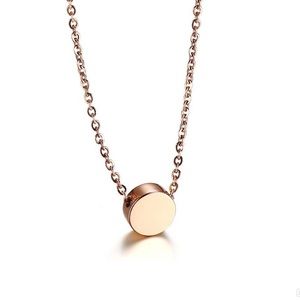 🔅Rose Gold Circle Pendant Chain Necklace